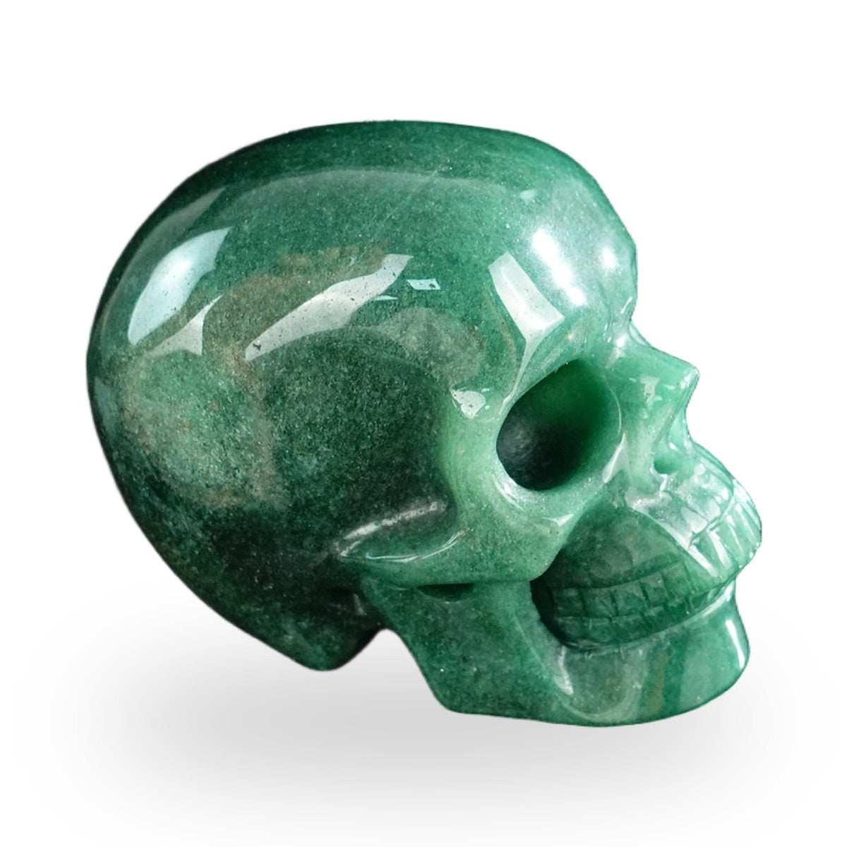 Kindred Vein 3" Green Aventurine Hand Carved Crystal Realistic Skull Sculpture (SKU: SKH30GA08) - Photo 59