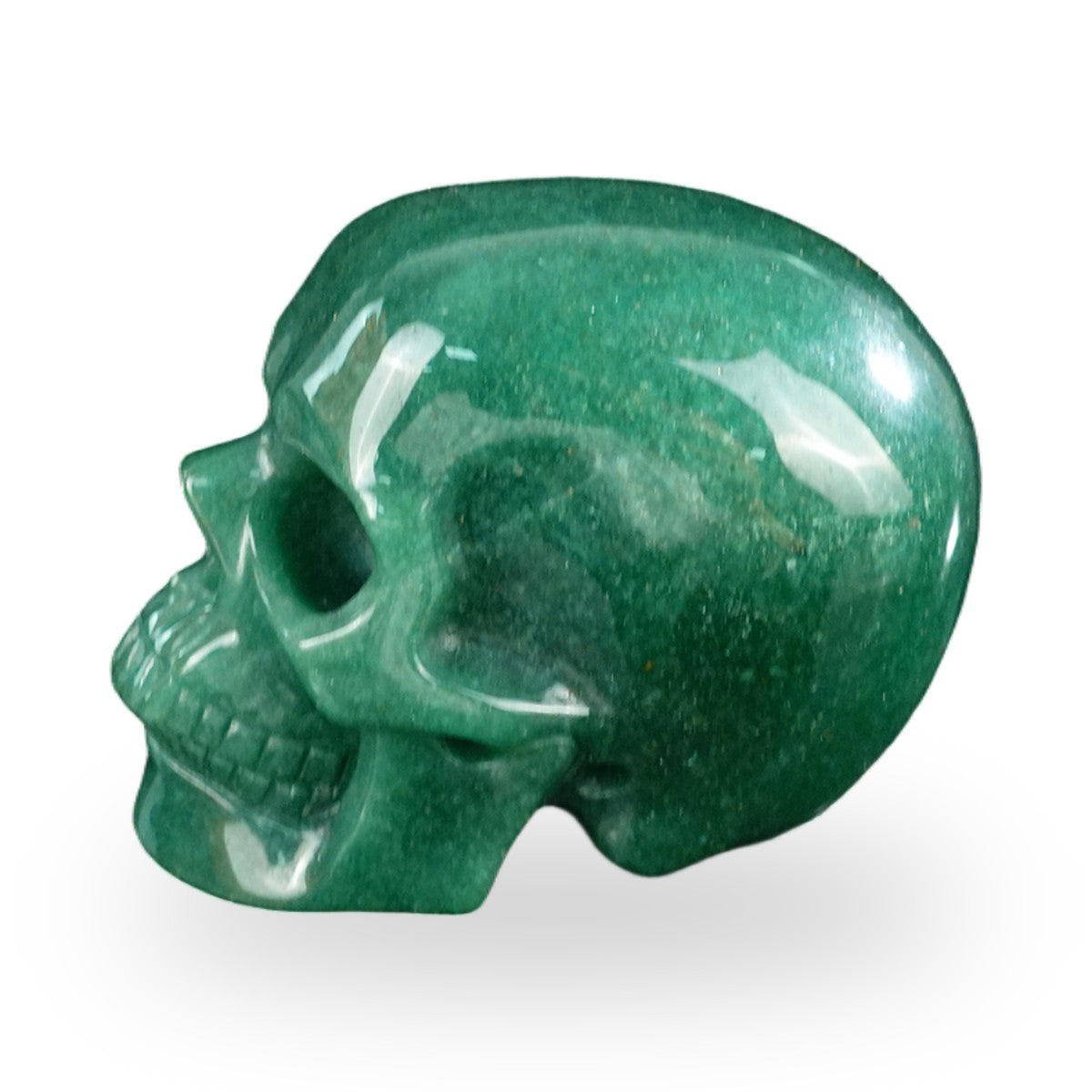 Kindred Vein 3" Green Aventurine Hand Carved Crystal Realistic Skull Sculpture (SKU: SKH30GA08) - Photo 61