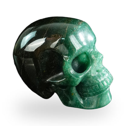 Kindred Vein 3" Green Aventurine Hand Carved Crystal Realistic Skull Sculpture (SKU: SKH30GA09) - Photo 67