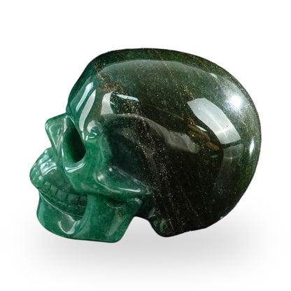 Kindred Vein 3" Green Aventurine Hand Carved Crystal Realistic Skull Sculpture (SKU: SKH30GA09) - Photo 69