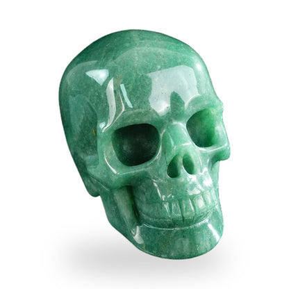 Kindred Vein 3" Green Aventurine Hand Carved Crystal Realistic Skull Sculpture (SKU: SKH30GA10) - Photo 74