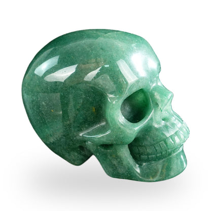 Kindred Vein 3" Green Aventurine Hand Carved Crystal Realistic Skull Sculpture (SKU: SKH30GA10) - Photo 76