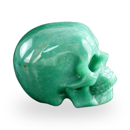 Kindred Vein 3" Green Aventurine Hand Carved Crystal Realistic Skull Sculpture (SKU: SKH30GA11) - Photo 84