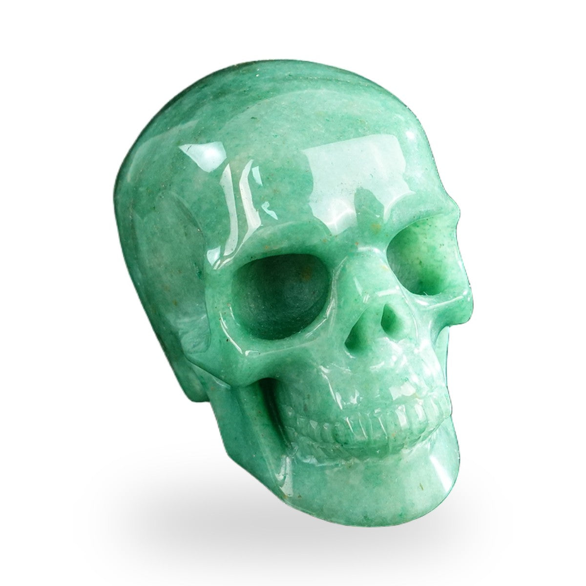 Kindred Vein 3" Green Aventurine Hand Carved Crystal Realistic Skull Sculpture (SKU: SKH30GA12) - Photo 89