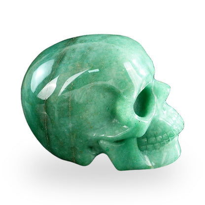 Kindred Vein 3" Green Aventurine Hand Carved Crystal Realistic Skull Sculpture (SKU: SKH30GA12) - Photo 92