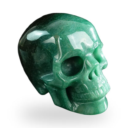 Kindred Vein 3" Green Aventurine Hand Carved Crystal Realistic Skull Sculpture (SKU: SKH30GA13) - Photo 98