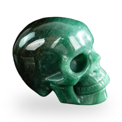 Kindred Vein 3" Green Aventurine Hand Carved Crystal Realistic Skull Sculpture (SKU: SKH30GA13) - Photo 99