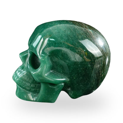 Kindred Vein 3" Green Aventurine Hand Carved Crystal Realistic Skull Sculpture (SKU: SKH30GA13) - Photo 101