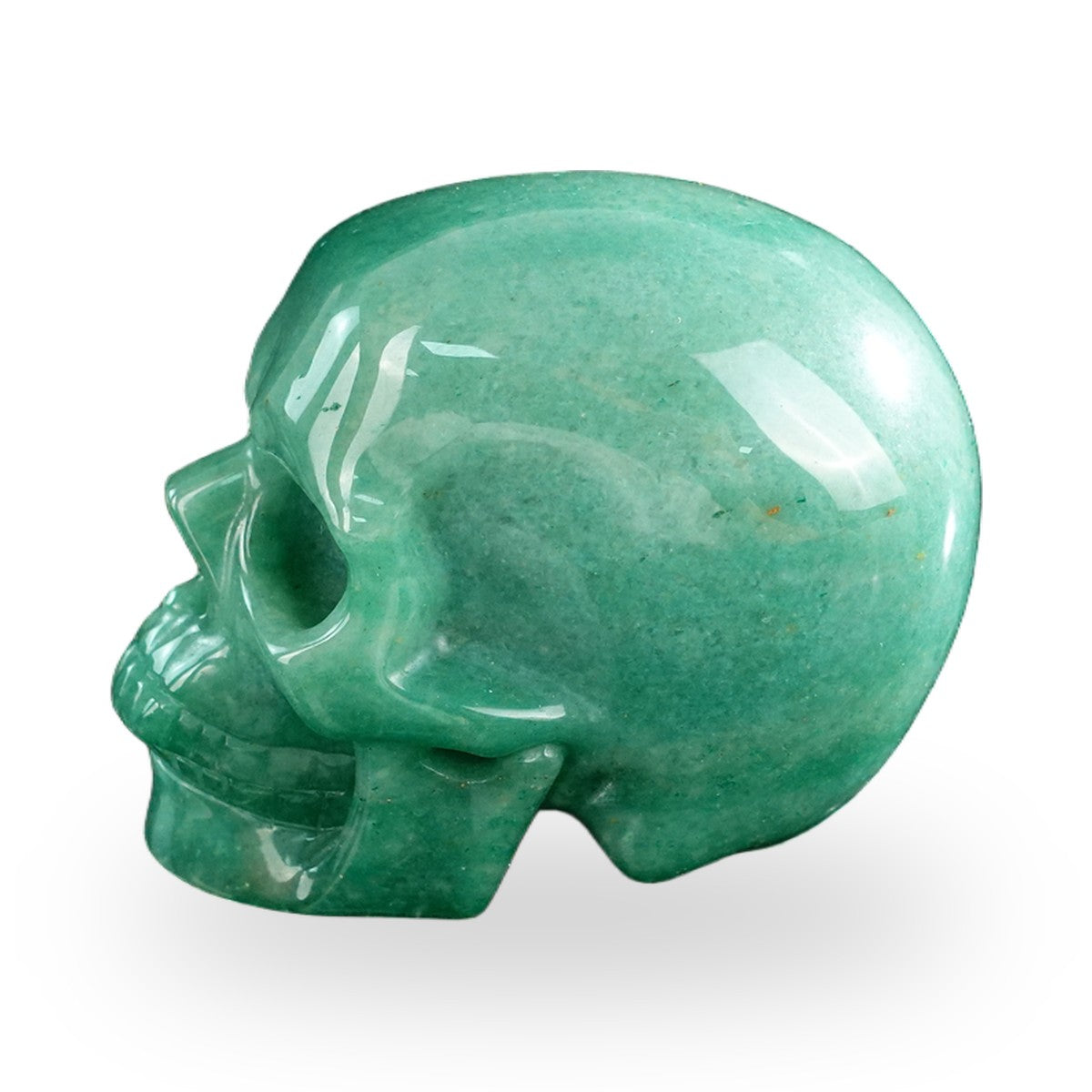 Kindred Vein 3" Green Aventurine Hand Carved Crystal Realistic Skull Sculpture (SKU: SKH30GA14) - Photo 108