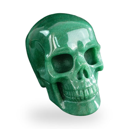 Kindred Vein 3" Green Aventurine Hand Carved Crystal Realistic Skull Sculpture (SKU: SKH30GA15) - Photo 112