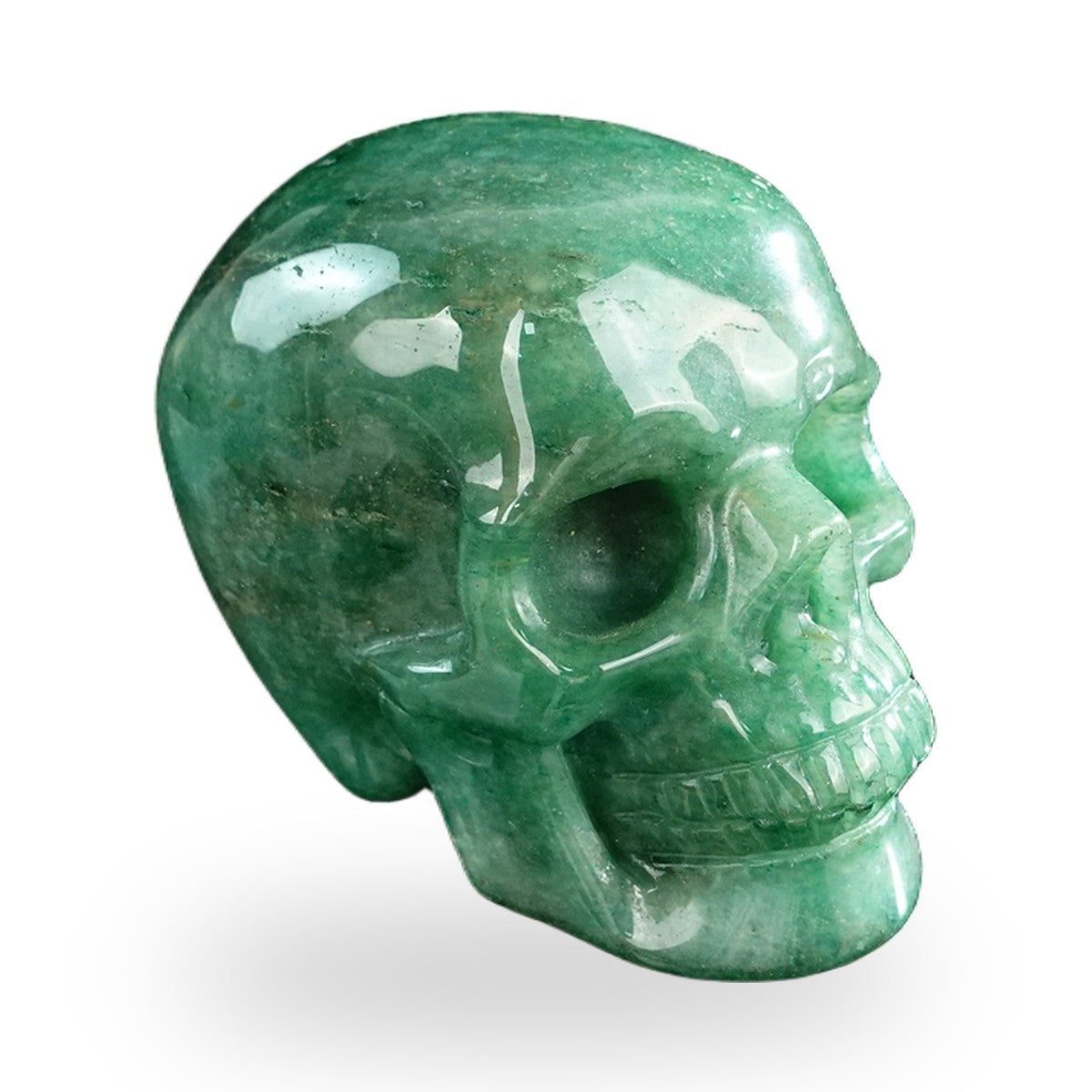 Kindred Vein 3" Green Aventurine Hand Carved Crystal Realistic Skull Sculpture (SKU: SKH30GA16) - Photo 122