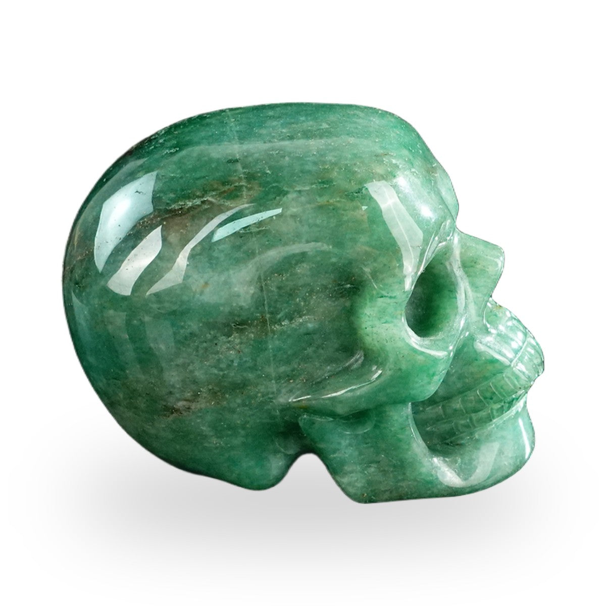 Kindred Vein 3" Green Aventurine Hand Carved Crystal Realistic Skull Sculpture (SKU: SKH30GA16) - Photo 123