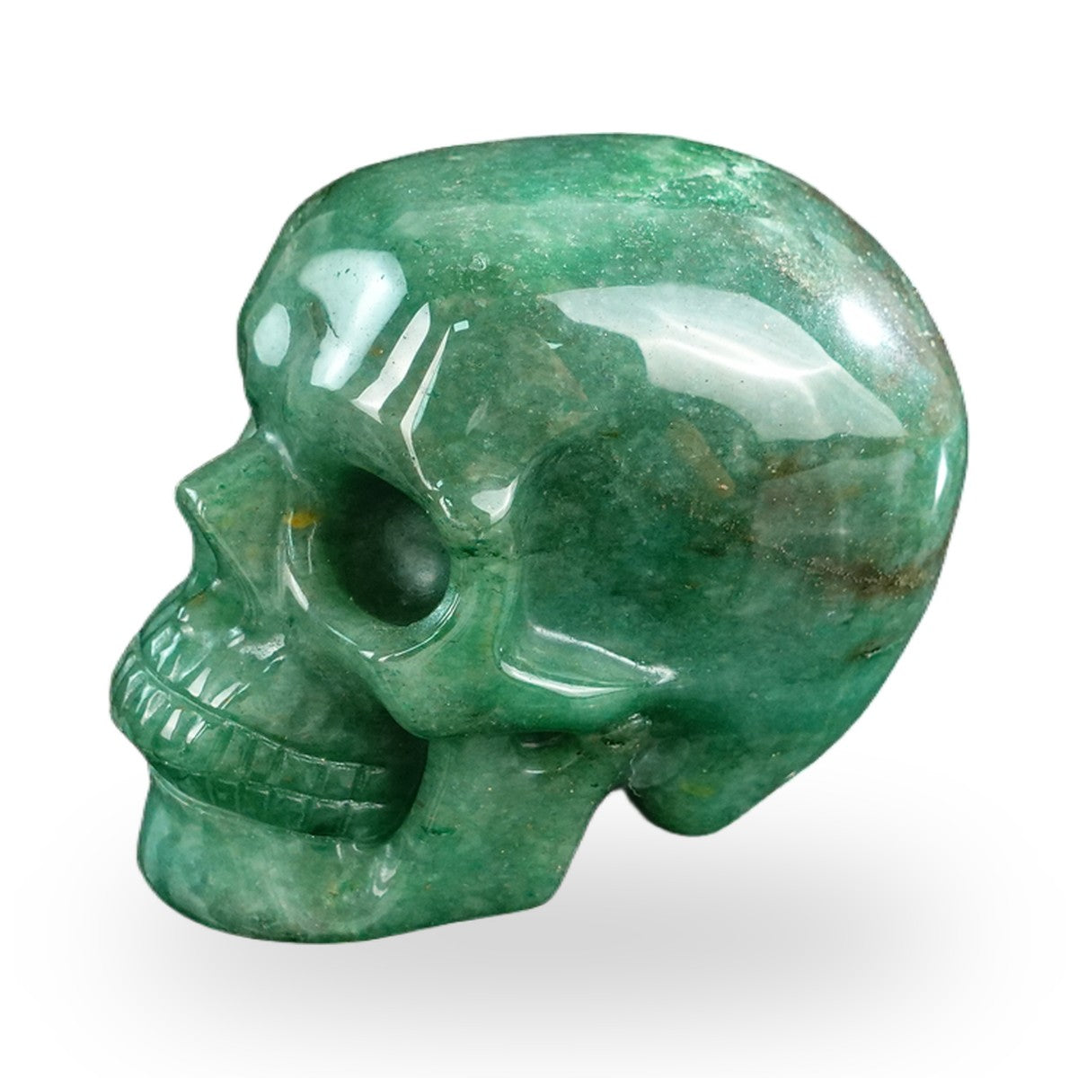 Kindred Vein 3" Green Aventurine Hand Carved Crystal Realistic Skull Sculpture (SKU: SKH30GA16) - Photo 125