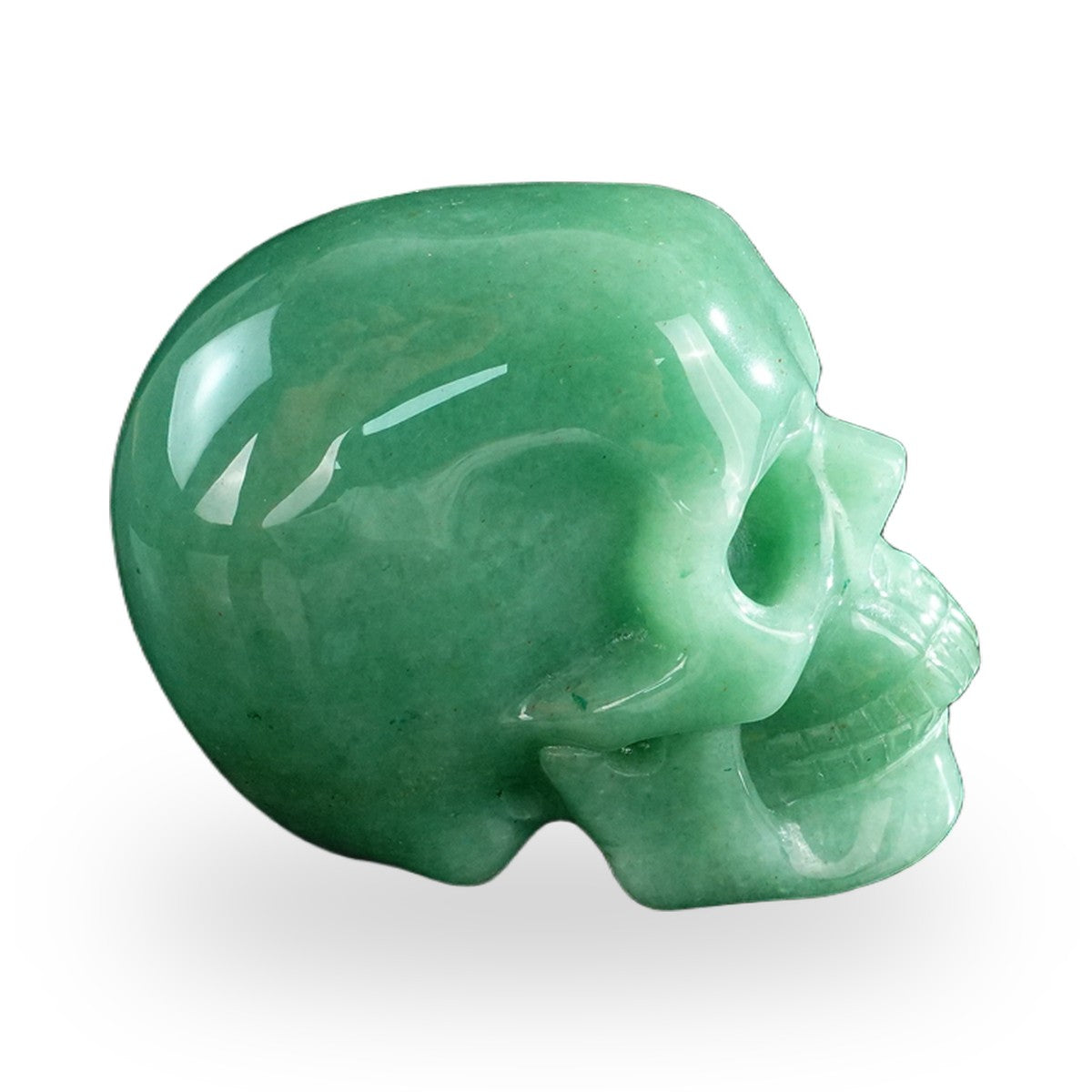 Kindred Vein 3" Green Aventurine Hand Carved Crystal Realistic Skull Sculpture (SKU: SKH30GA18) - Photo 139