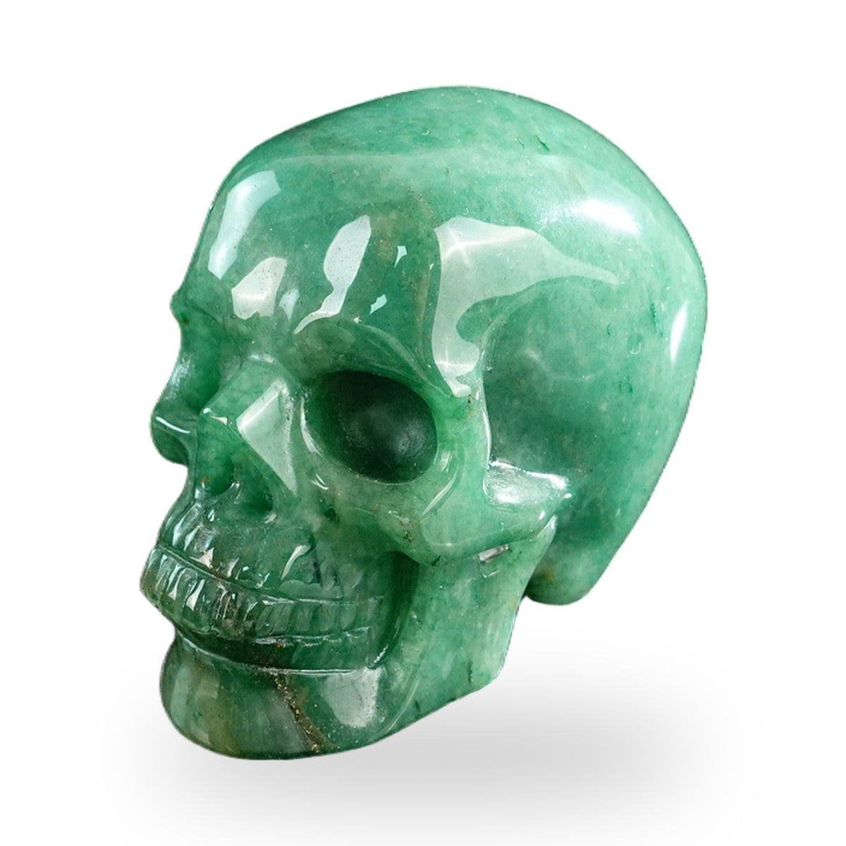 Kindred Vein 3" Green Aventurine Hand Carved Crystal Realistic Skull Sculpture (SKU: SKH30GA19) - Photo 150