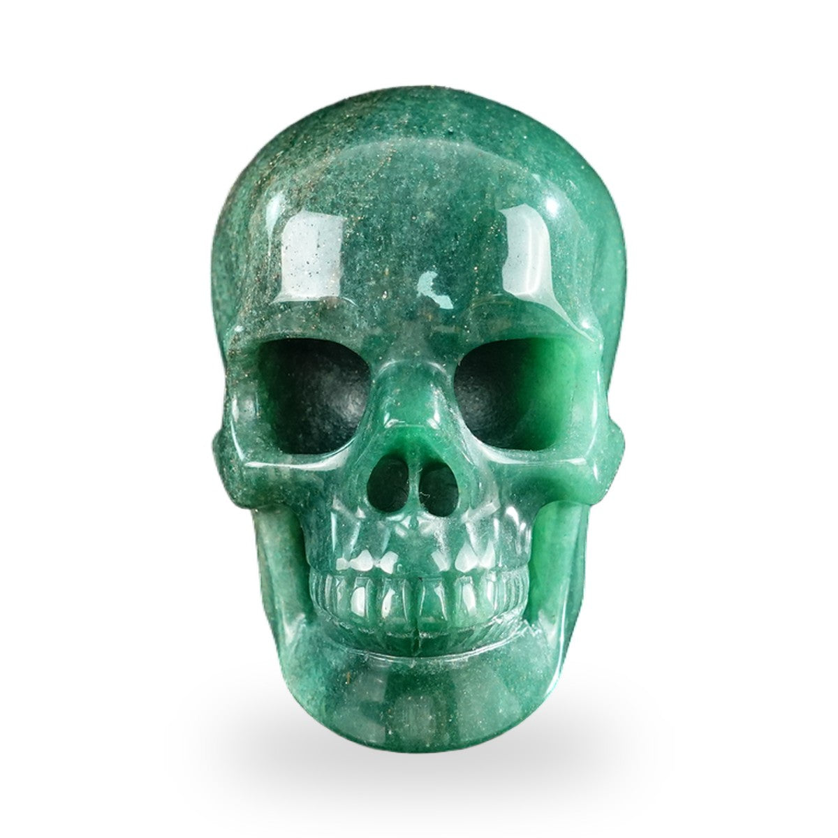 Kindred Vein 3" Green Aventurine Hand Carved Crystal Realistic Skull Sculpture (SKU: SKH30GA20) - Photo 153
