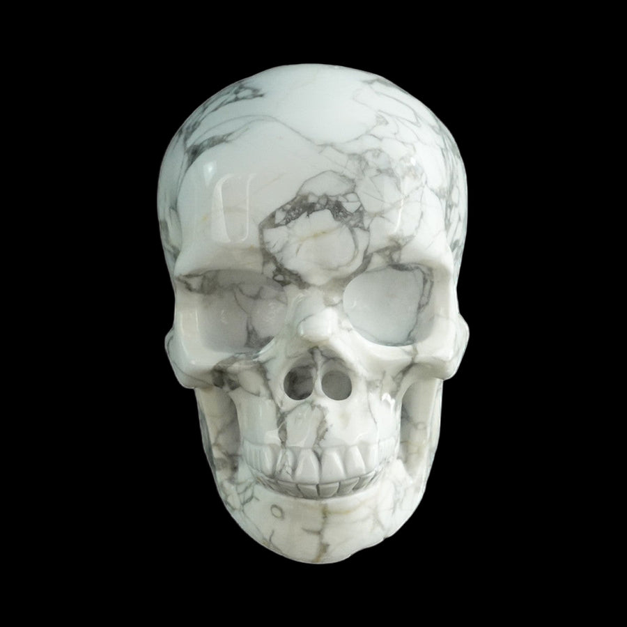 3" Howlite Hand Carved Crystal Realistic Skull