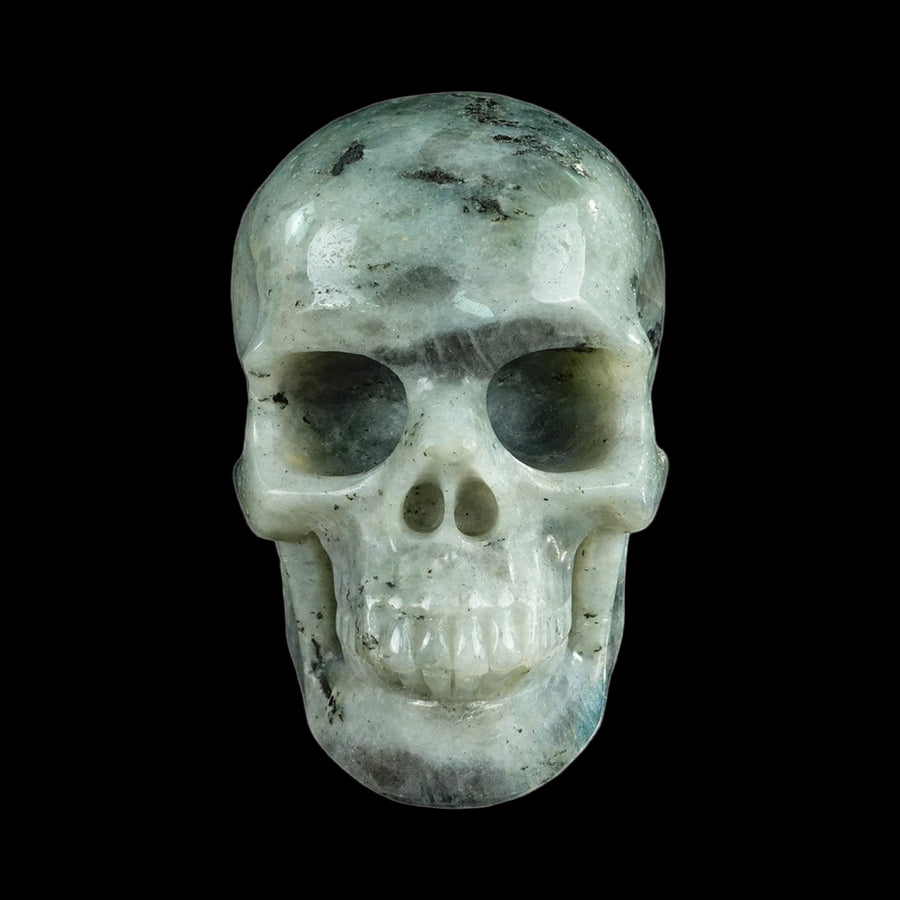 4.5" Labradorite Hand Carved Crystal Realistic Skull