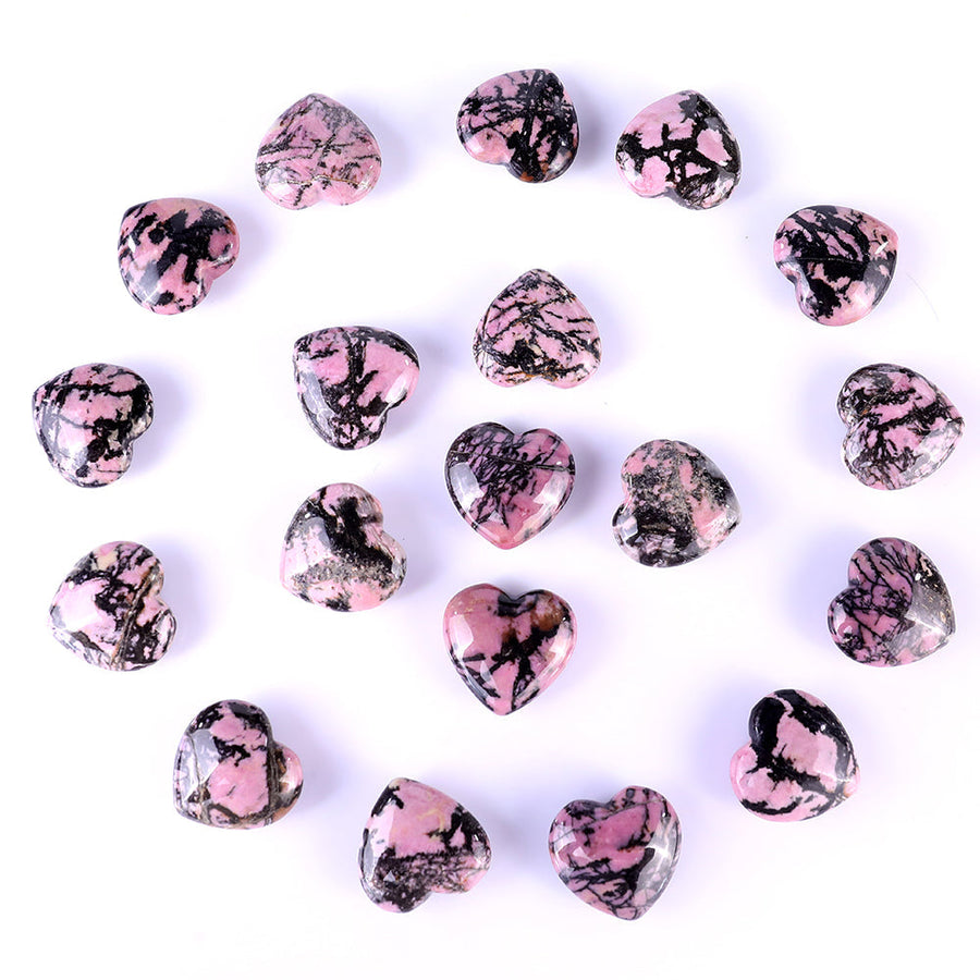 1.2" Rhodonite Hand Carved Crystal Heart