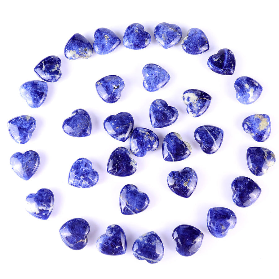 1.2" Sodalite Hand Carved Crystal Heart