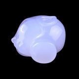 1.5" Blue Chalcedony Hand Carved Crystal Elf Alien
