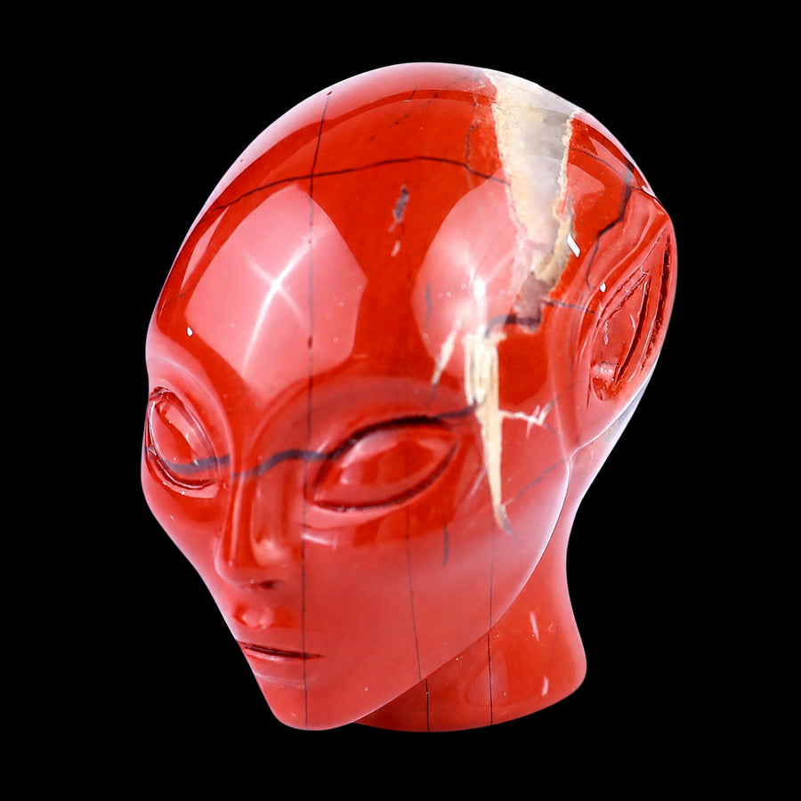 1.5" Red Jasper Hand Carved Crystal Elf Alien
