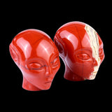 1.5" Red Jasper Hand Carved Crystal Elf Alien