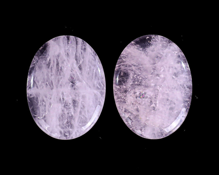 1.5" Rose Quartz Hand Carved Crystal Worry Stone