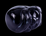 1.6" Black Obsidian Hand Carved Crystal Sleepy Cat