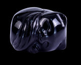 1.6" Black Obsidian Hand Carved Crystal Sleepy Cat