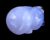1.6" Blue Chalcedony Hand Carved Sleepy Cat