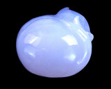1.6" Blue Chalcedony Hand Carved Sleepy Cat