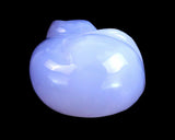 1.6" Blue Chalcedony Hand Carved Sleepy Cat