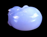 1.6" Blue Chalcedony Hand Carved Sleepy Cat