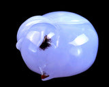 1.6" Blue Chalcedony Hand Carved Sleepy Cat