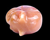 1.6" Chalcedony Hand Carved Crystal Sleepy Cat