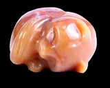 1.6" Chalcedony Hand Carved Crystal Sleepy Cat