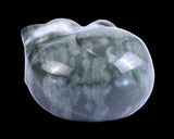 1.6" Nine Dragon Jade Hand Carved Crystal Sleepy Cat