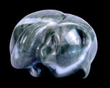 1.6" Nine Dragon Jade Hand Carved Crystal Sleepy Cat