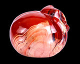 1.6" Red Jasper Hand Carved Crystal Sleepy Cat