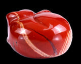 1.6" Red Jasper Hand Carved Crystal Sleepy Cat