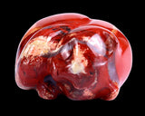 1.6" Red Jasper Hand Carved Crystal Sleepy Cat