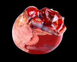 1.6" Red Jasper Hand Carved Crystal Sleepy Cat