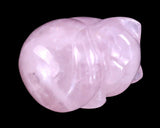 1.6" Rose Quartz Hand Carved Crystal Sleepy Cat