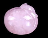 1.6" Rose Quartz Hand Carved Crystal Sleepy Cat