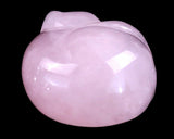 1.6" Rose Quartz Hand Carved Crystal Sleepy Cat