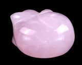 1.6" Rose Quartz Hand Carved Crystal Sleepy Cat