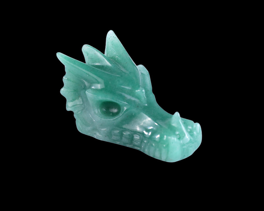 2.0" Green Aventurine Hand Carved Dragon Skull