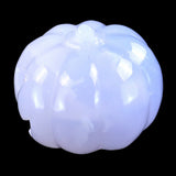 1.7" Natural Blue Chalcedony Hand Carved Crystal Pumpkin, Halloween Gift