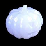 1.7" Natural Blue Chalcedony Hand Carved Crystal Pumpkin, Halloween Gift
